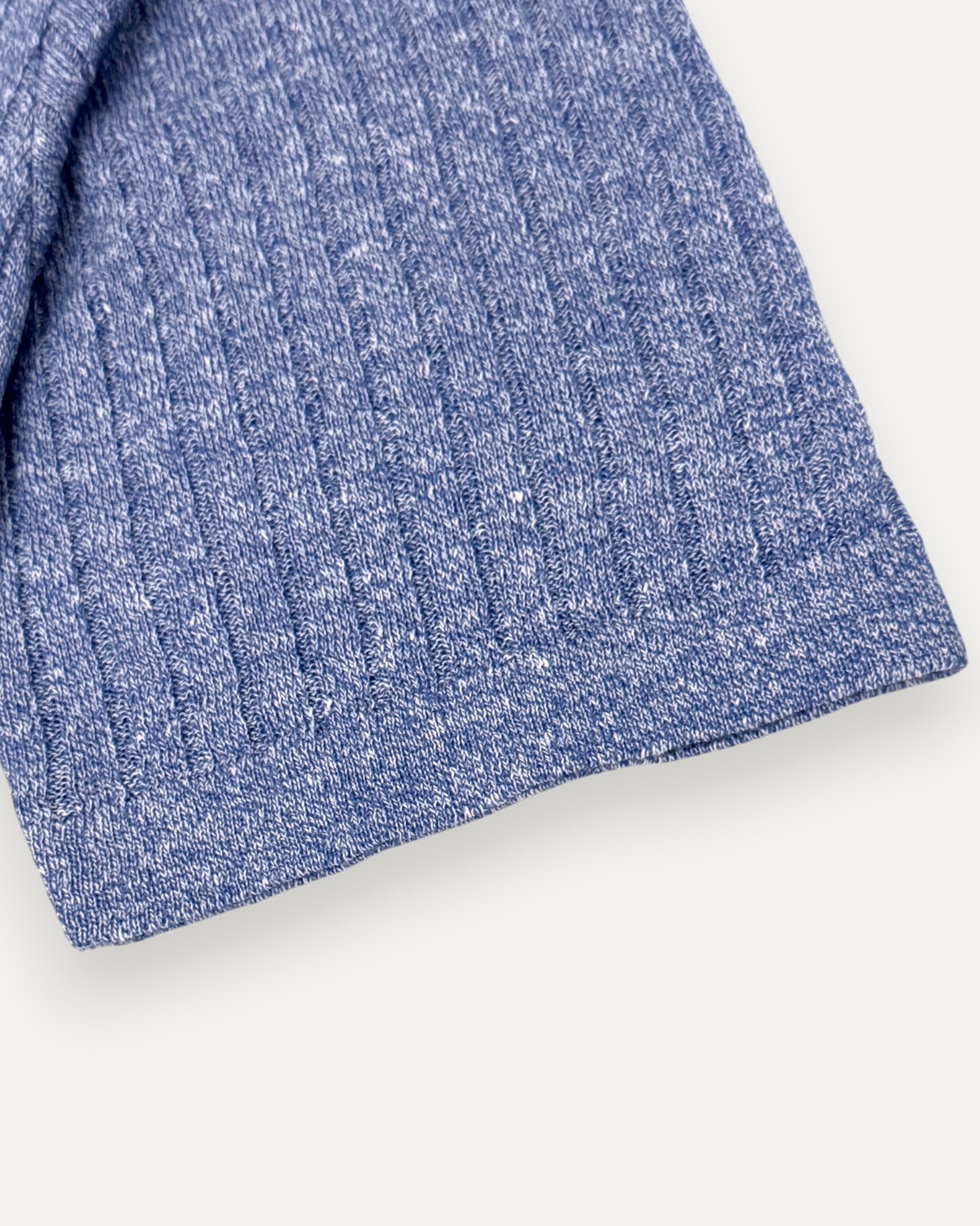Riviera Linen-Cotton Polo Shirt Blue
