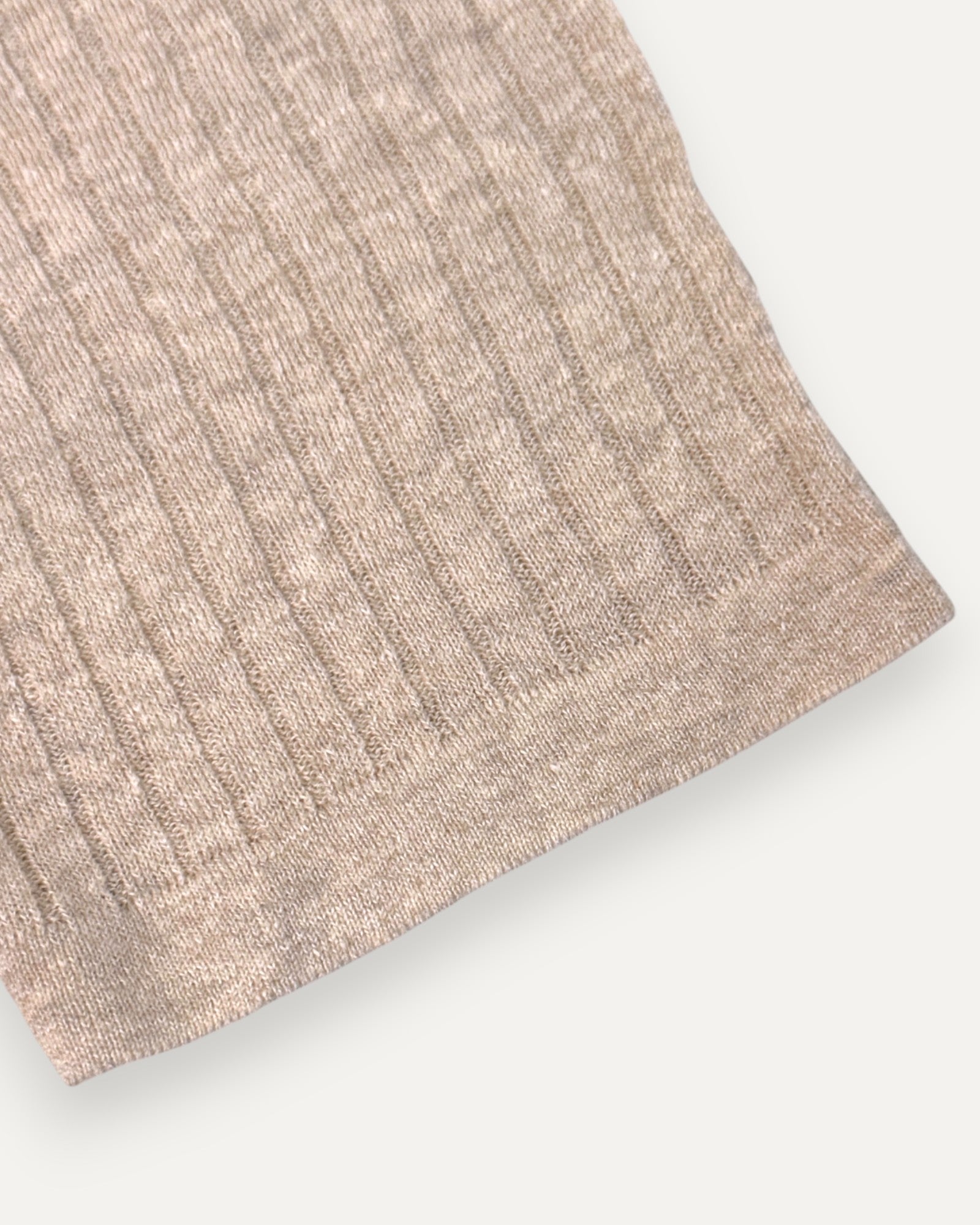 Riviera Linen-Cotton Polo Shirt Beige