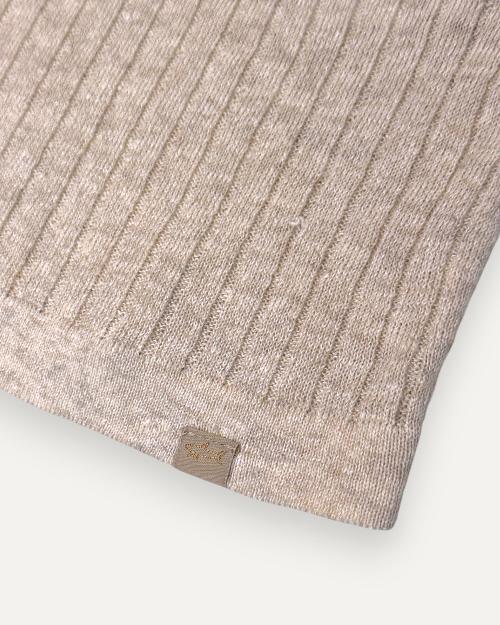 Riviera Linen-Cotton Polo Shirt Beige
