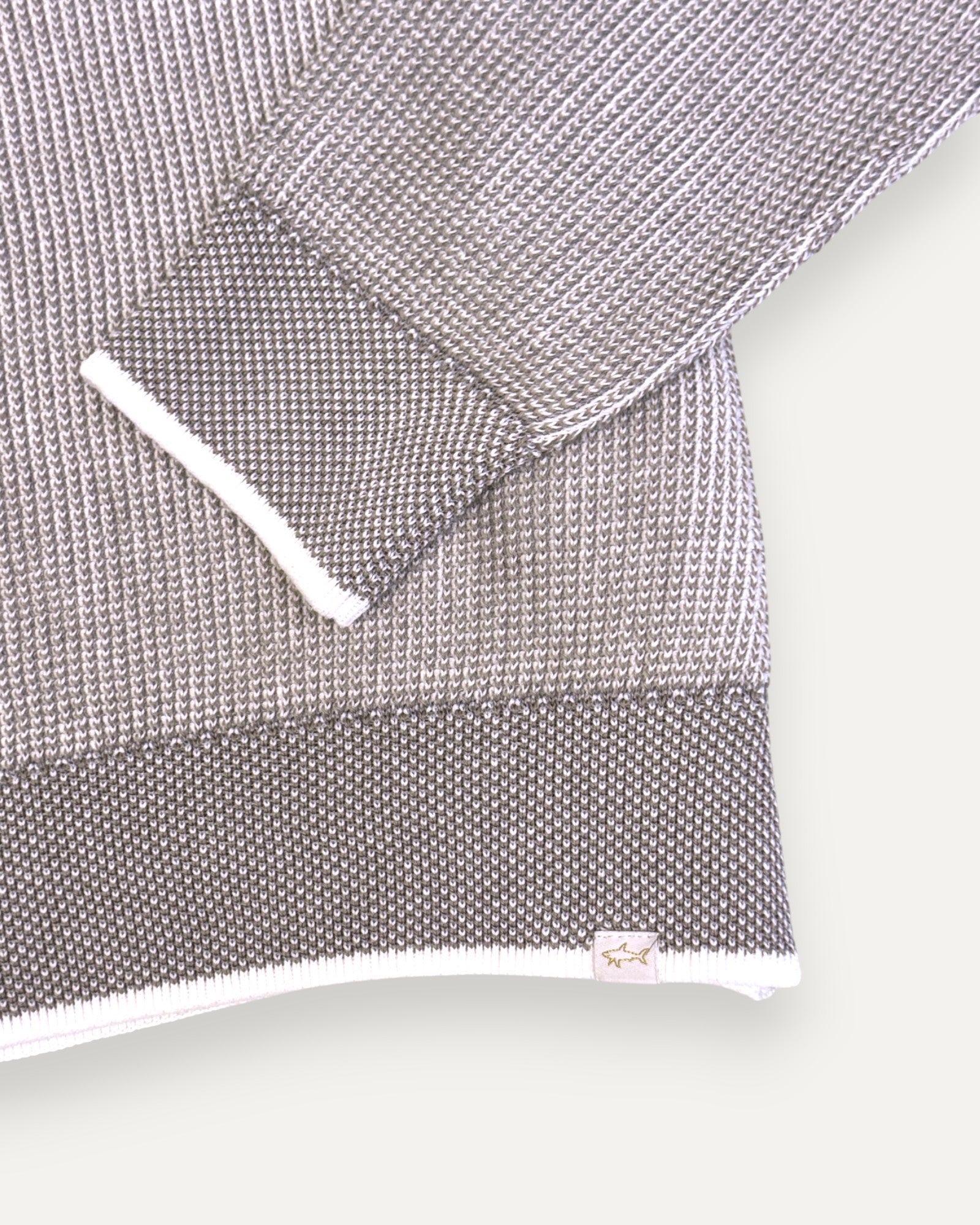 Riviera Feather-Light Cotton Crew Neck Sweater Beige