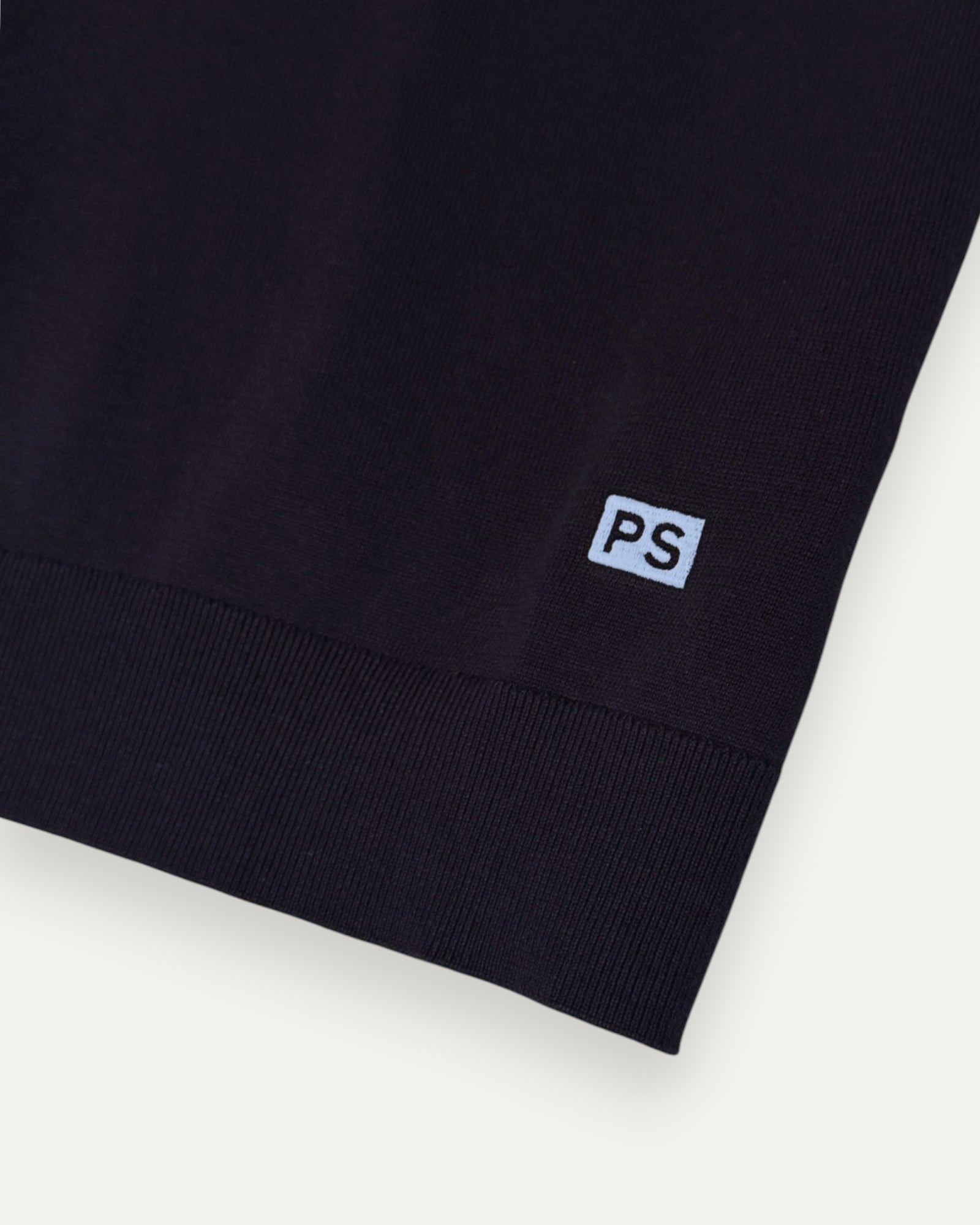 Crew Neck Knitted T-Shirt Navy Blue
