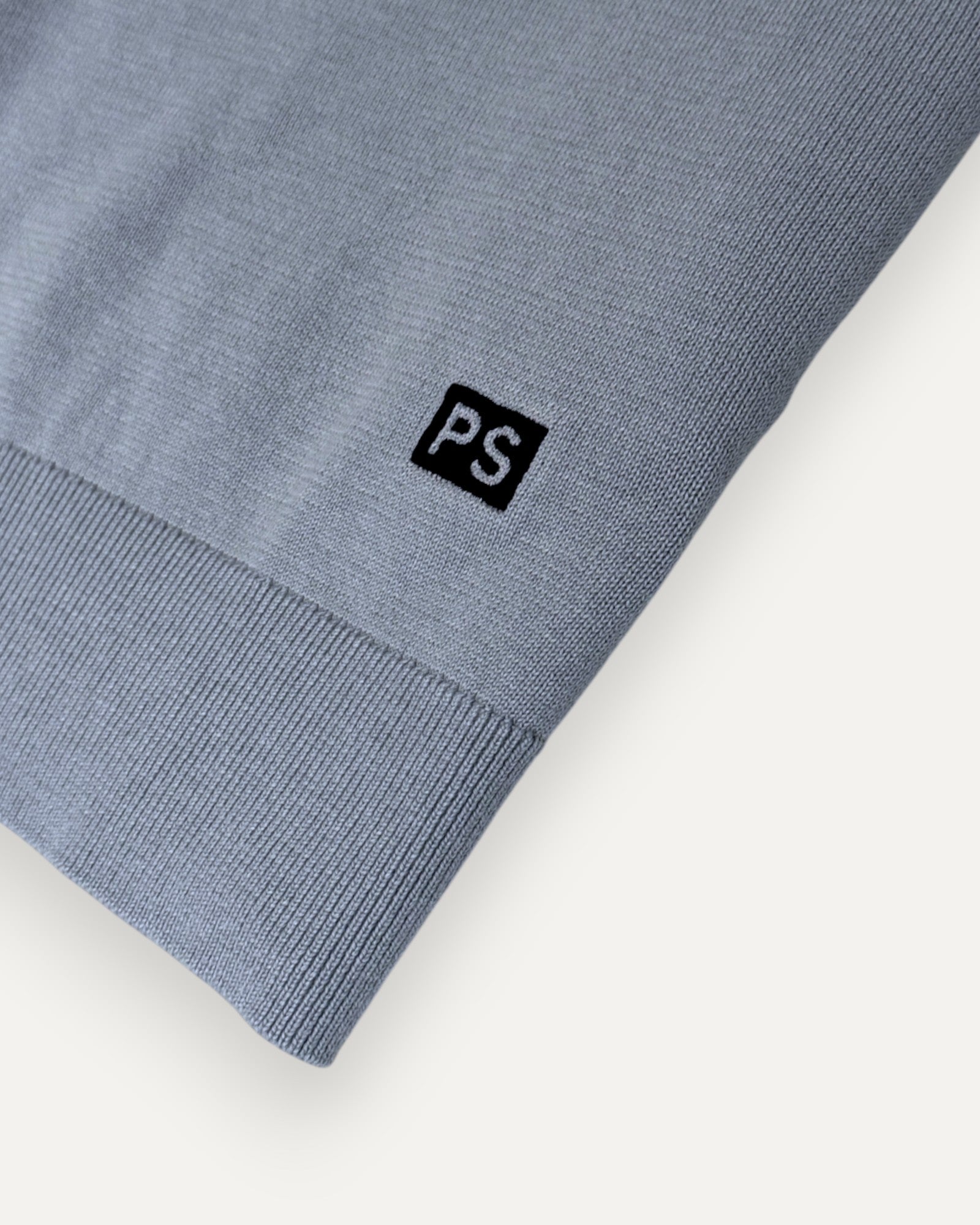 Crew Neck Knitted T-Shirt Pale Blue