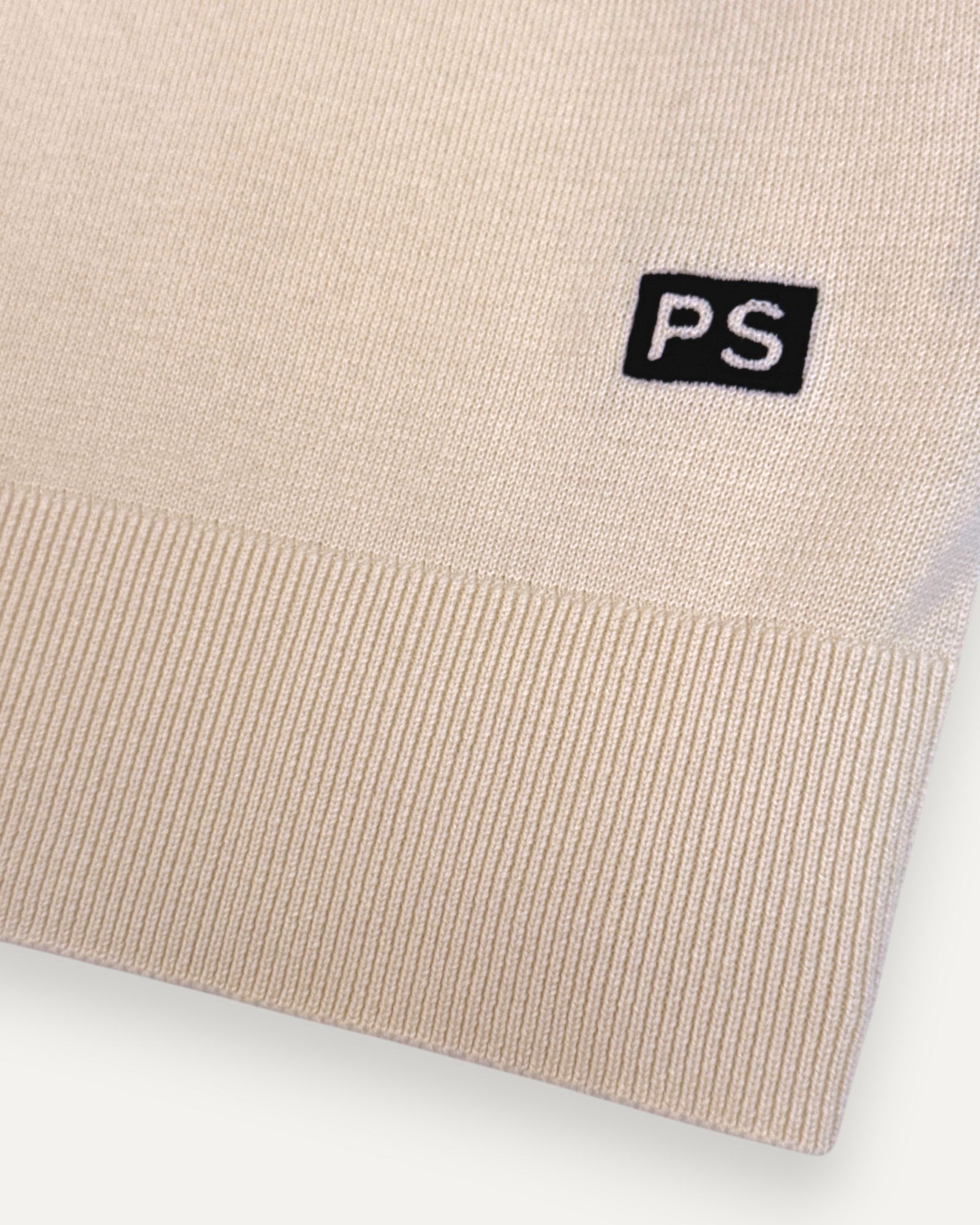 Crew Neck Knitted T-Shirt Off White