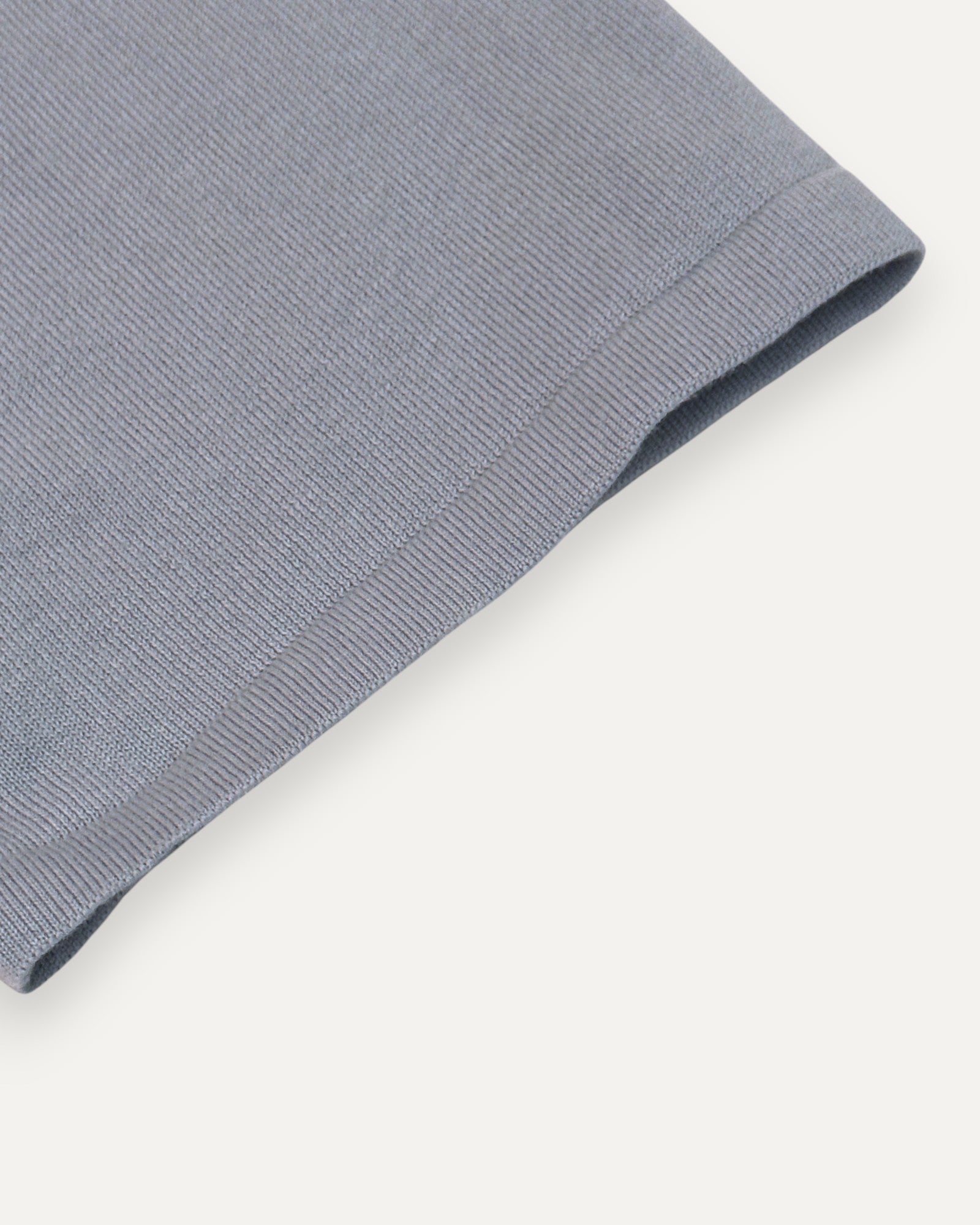 Sports Stripe Knitted Zip Polo Sky Blue