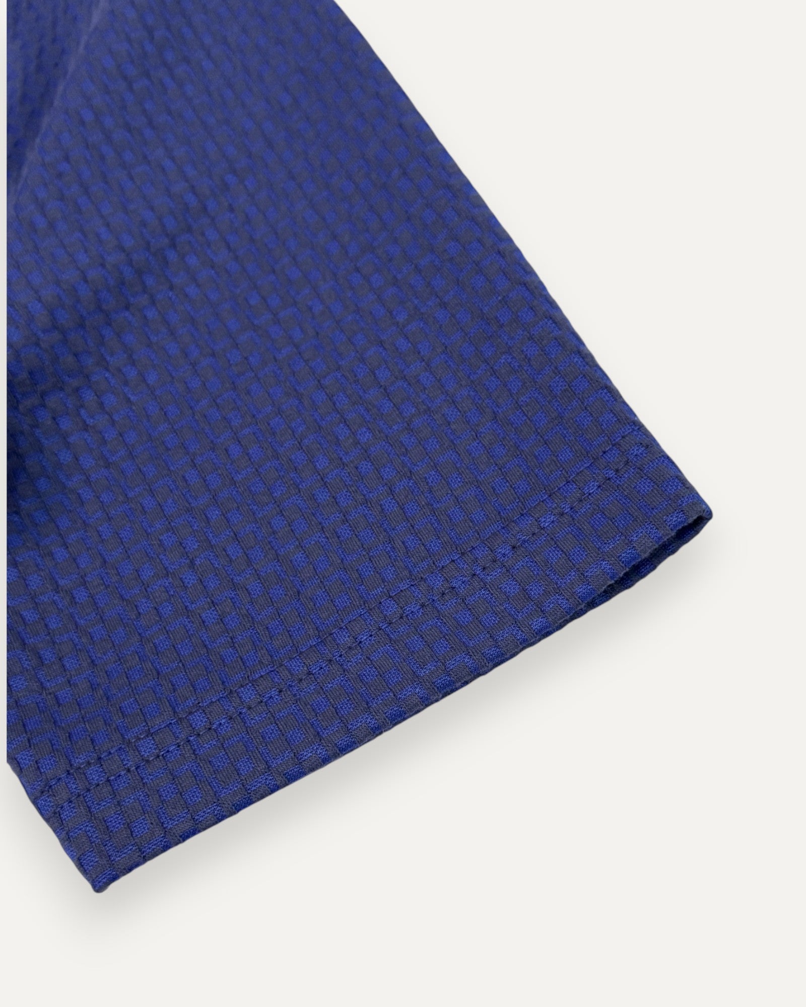 Regular Fit Button Through Jacquard Polo Shirt Royal Blue