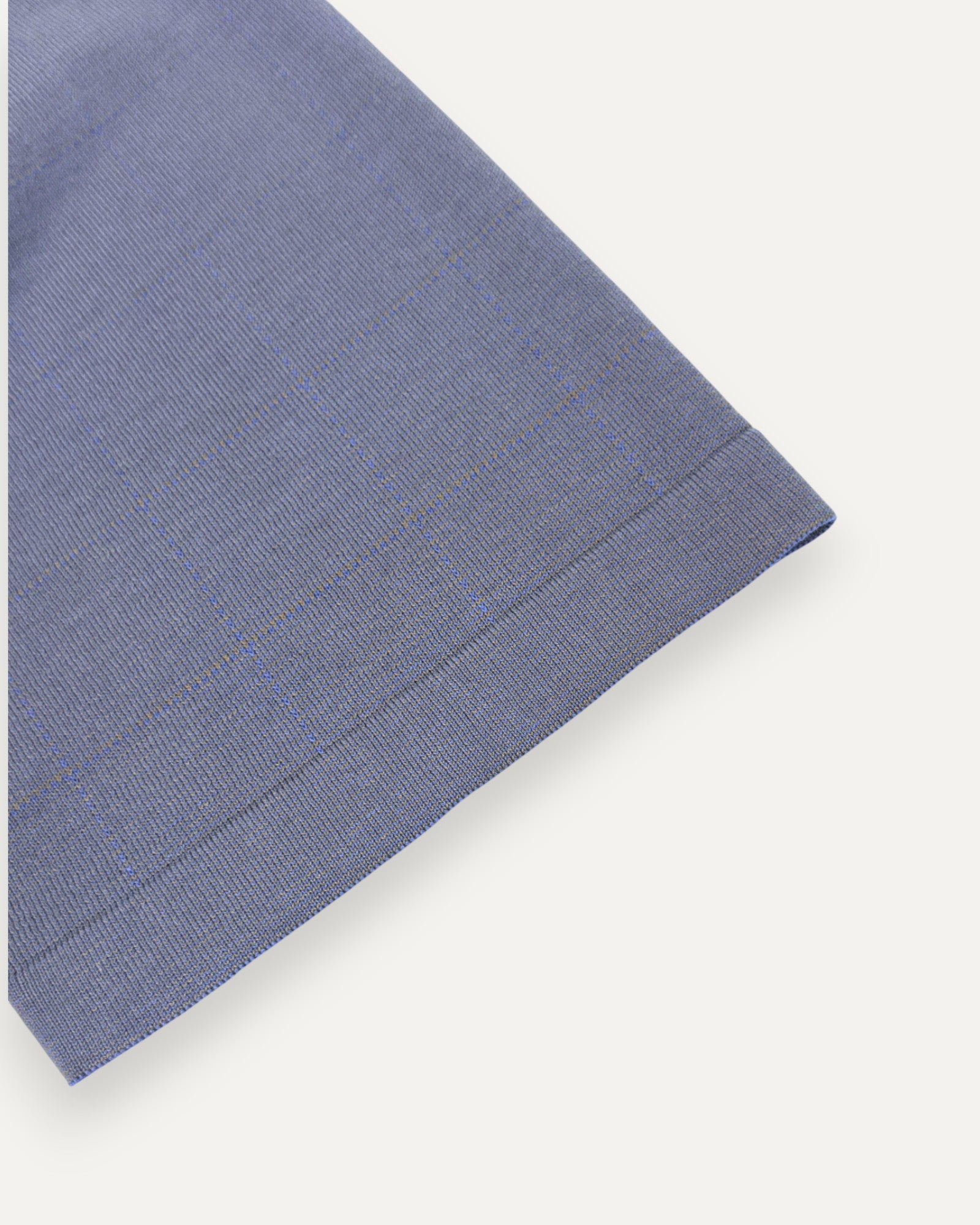 Knitted Short Sleeved Shirt Blue