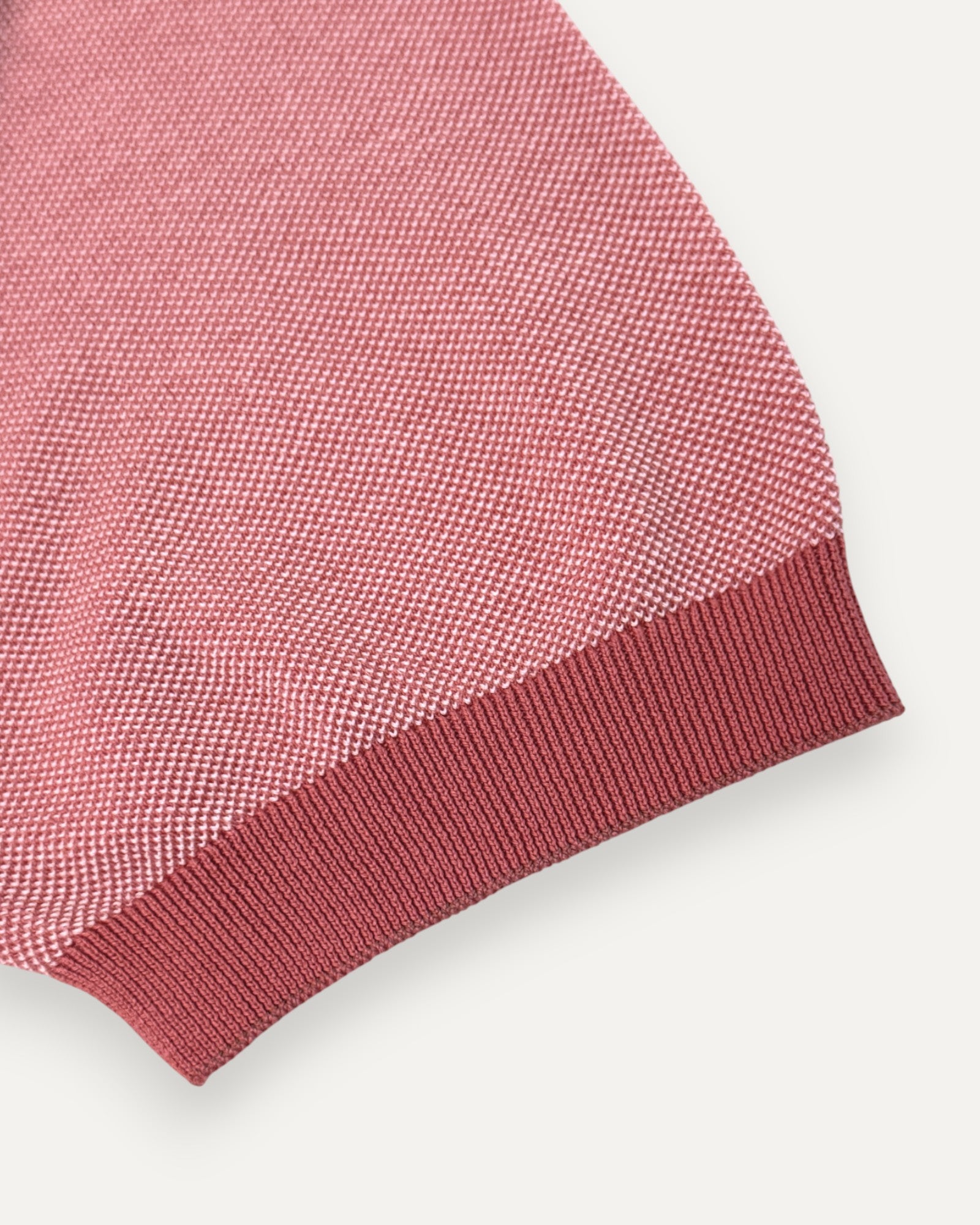 Contrast Piqué Knit Polo Shirt Pink