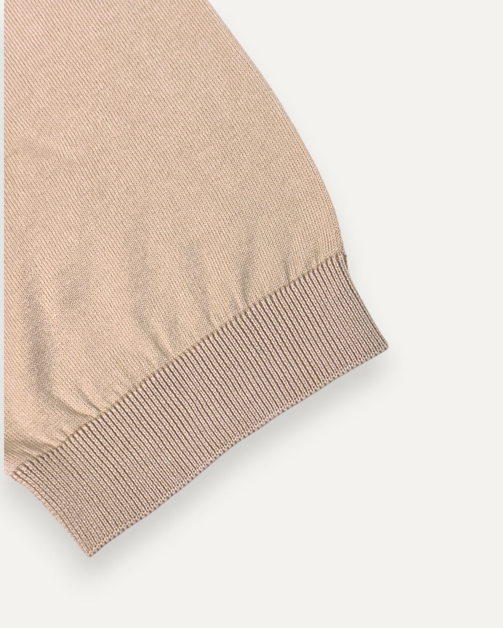 Knitted Short Sleeve Shirt Ecru