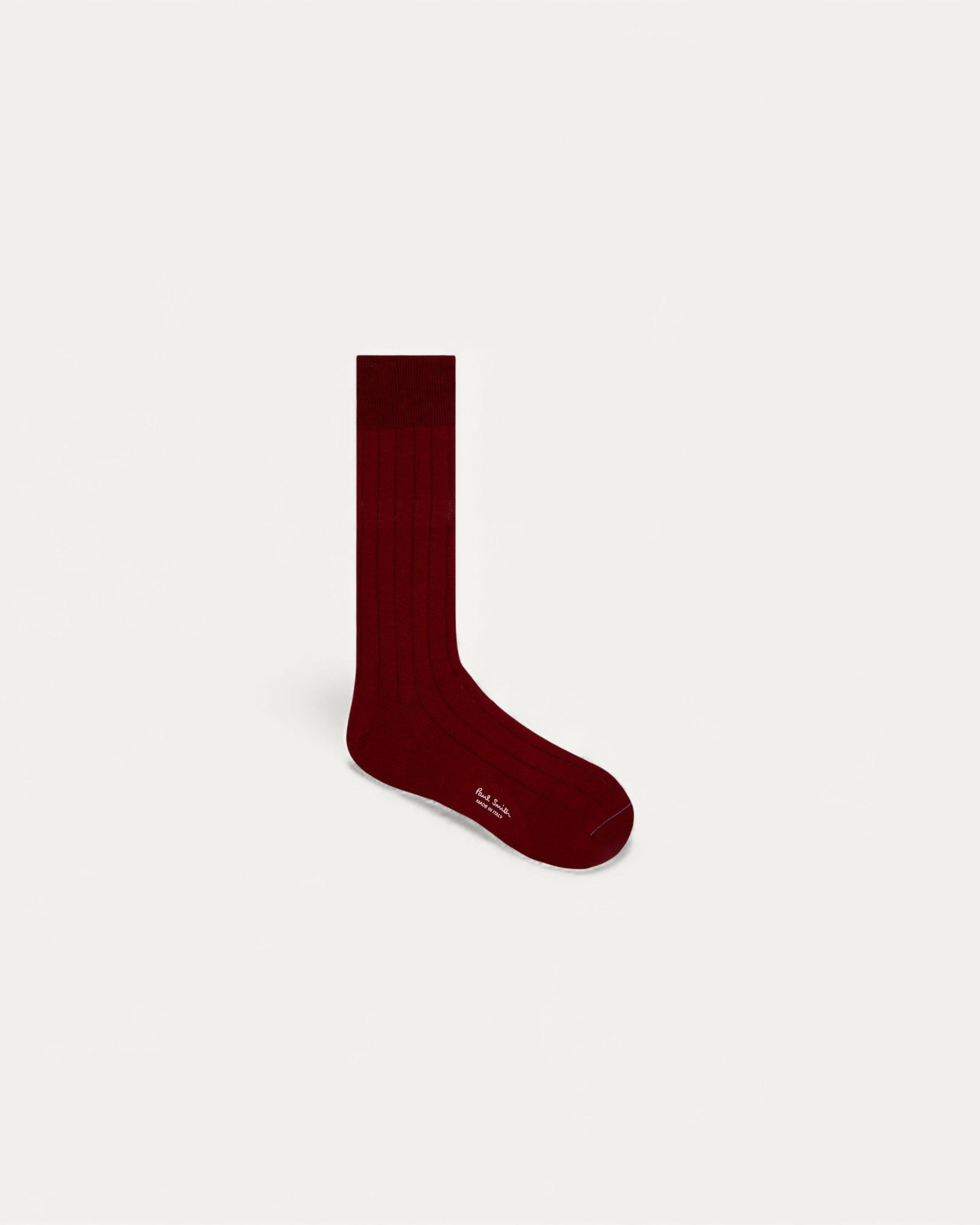 Ribbed Cotton Blend Sock Burgundy