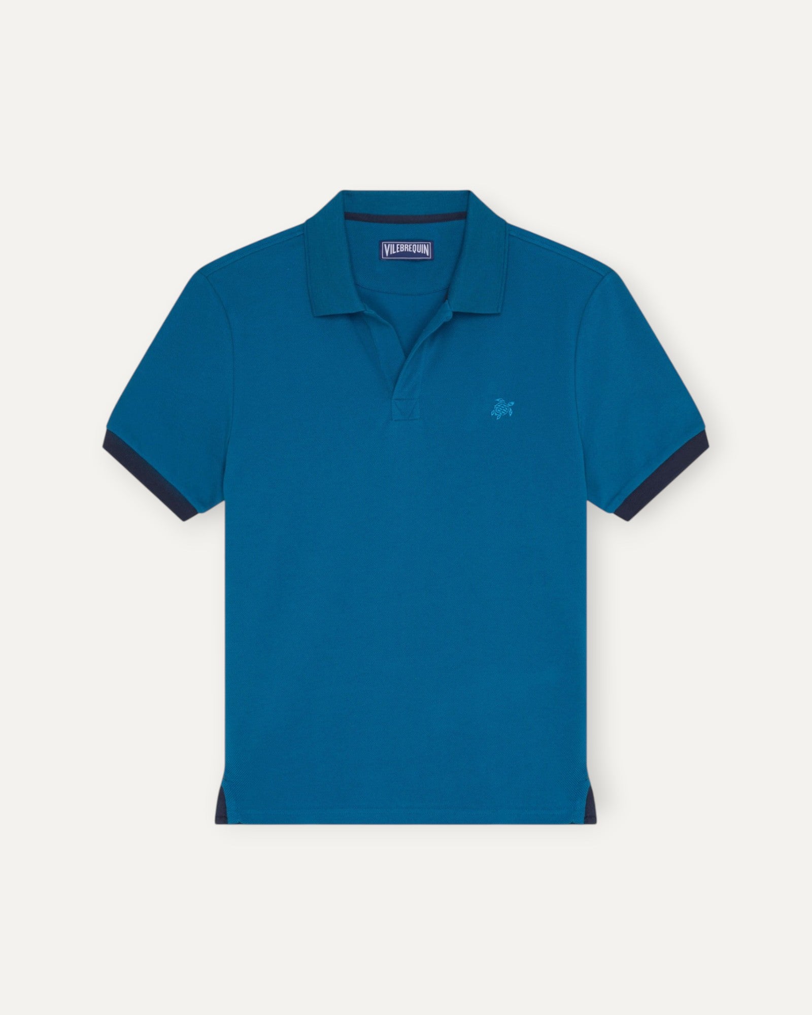 Organic Cotton Piqué Polo Shirt Blue
