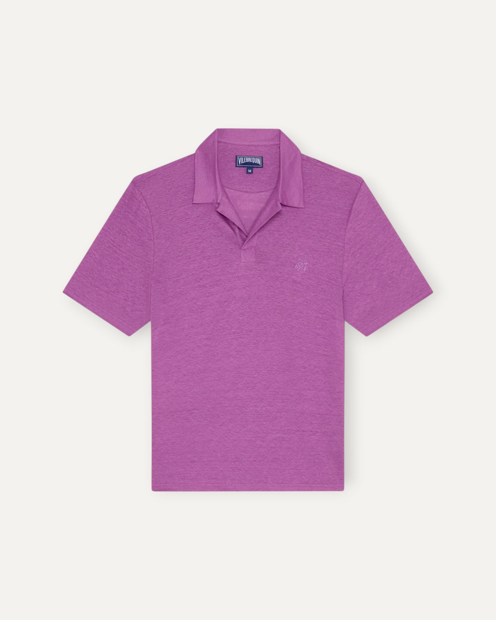 Pyramid Linen Polo Shirt Purple
