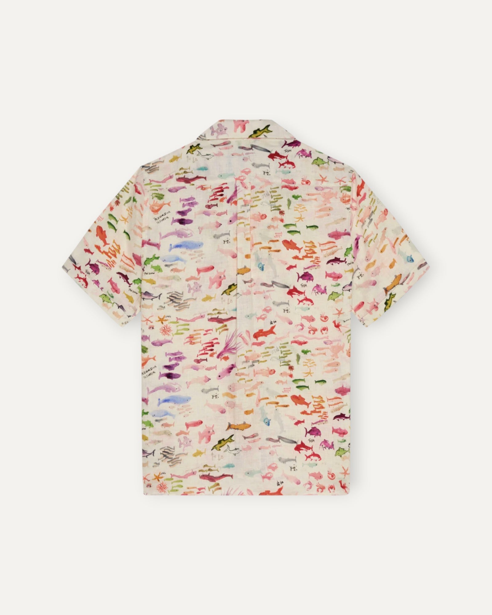Camp Collar Linen Shirt Off White