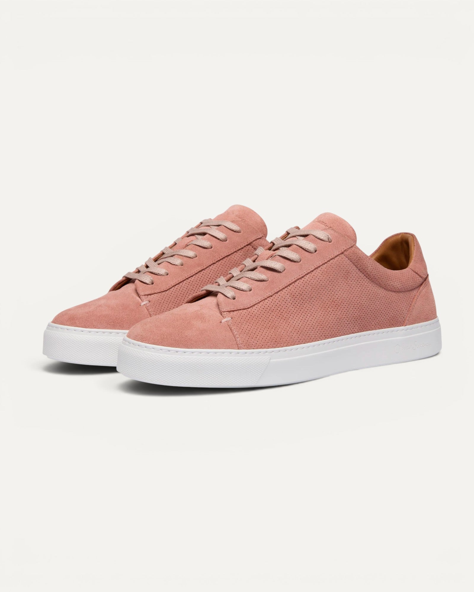 Almada Perforated Cupsole Trainer Rosa