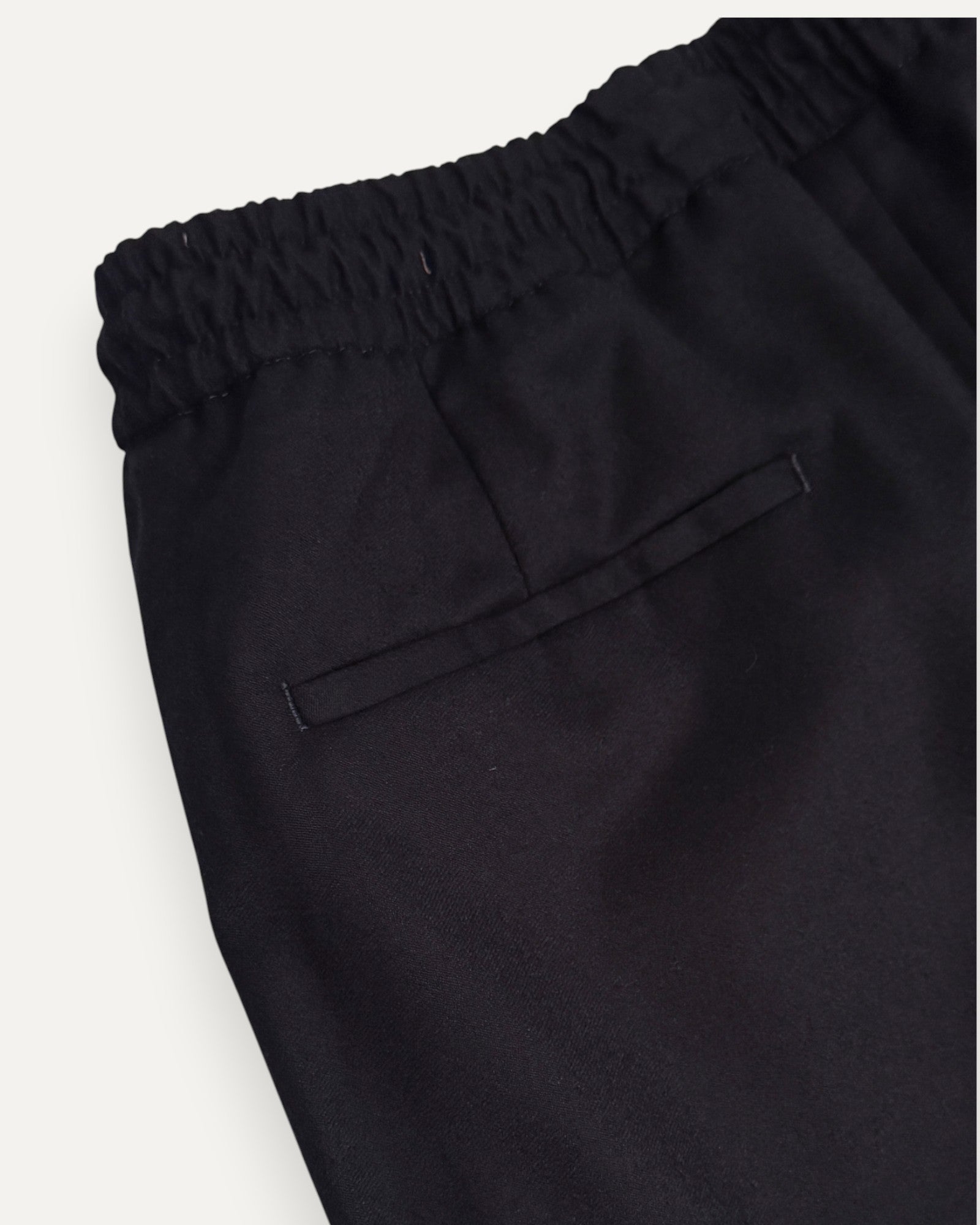 Elasticated Waist Slim Fitting Flannel Trouser Navy