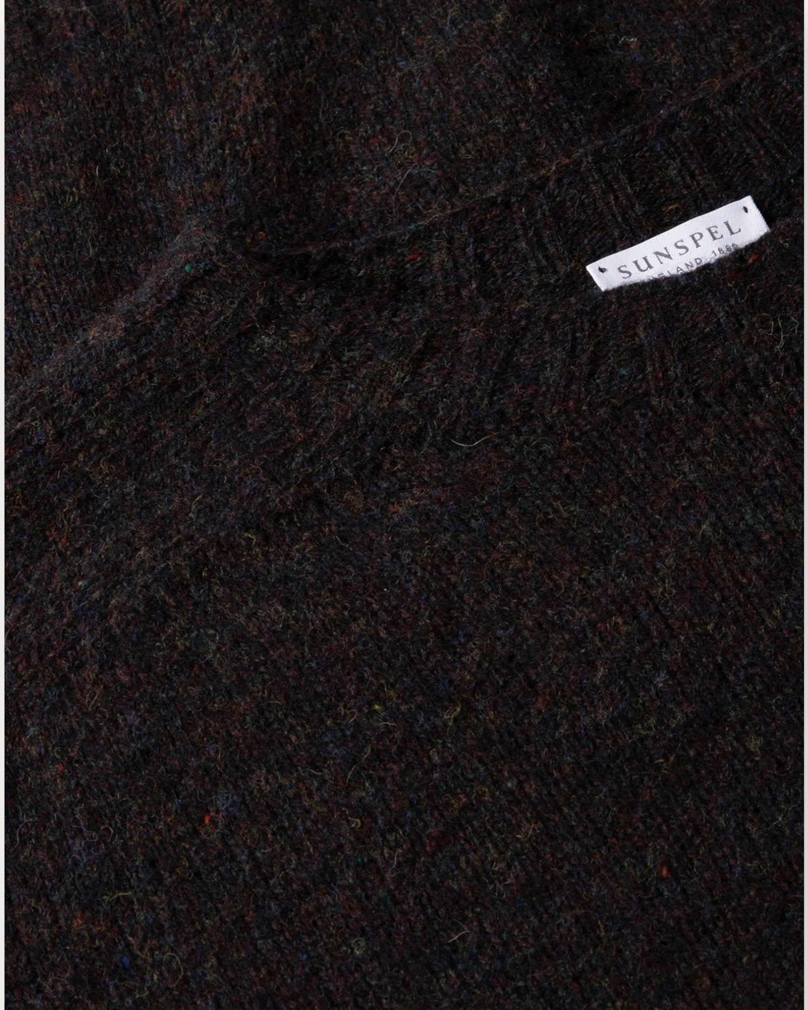 Shetland Crew Neck Jumper Brown