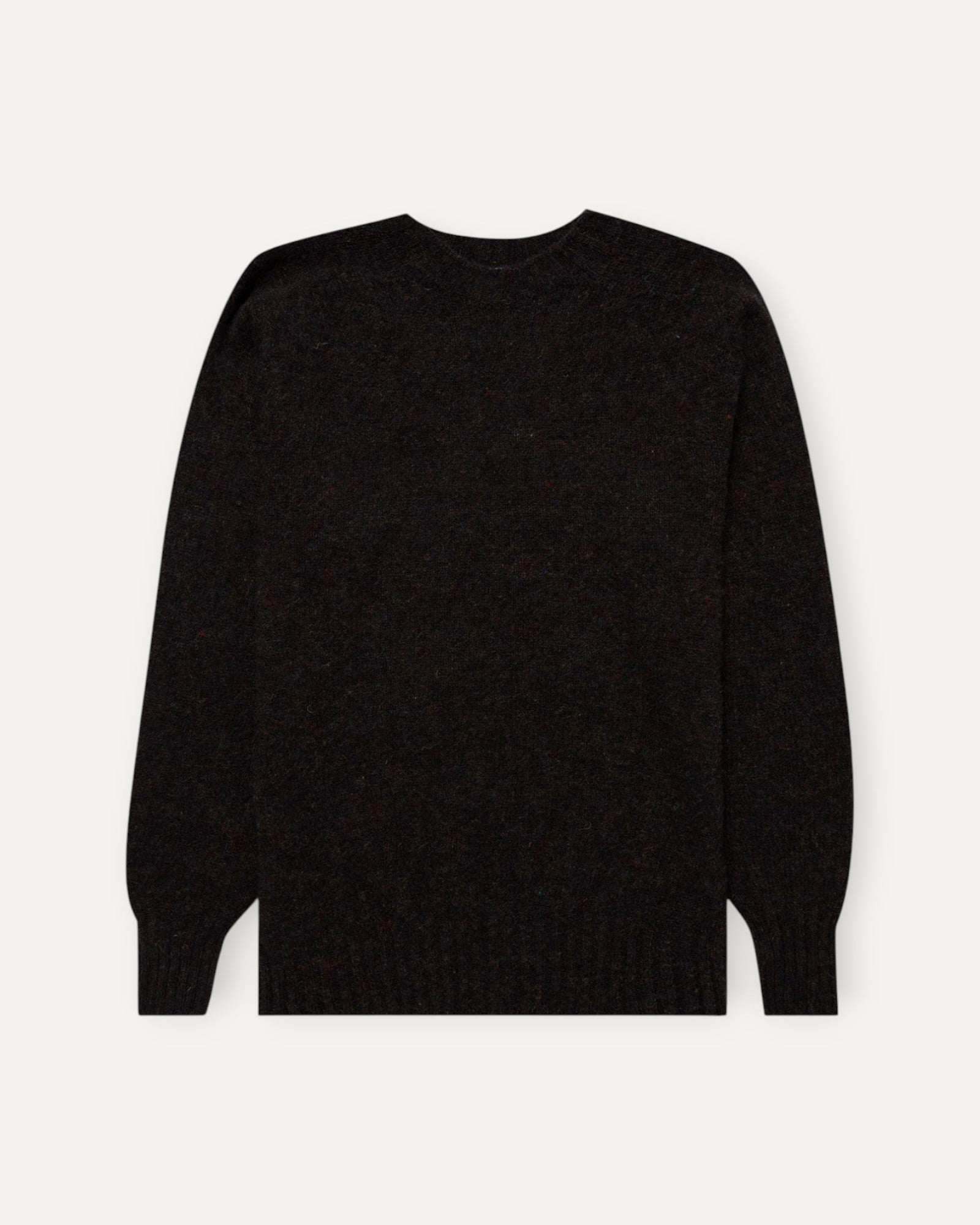Shetland Crew Neck Jumper Brown