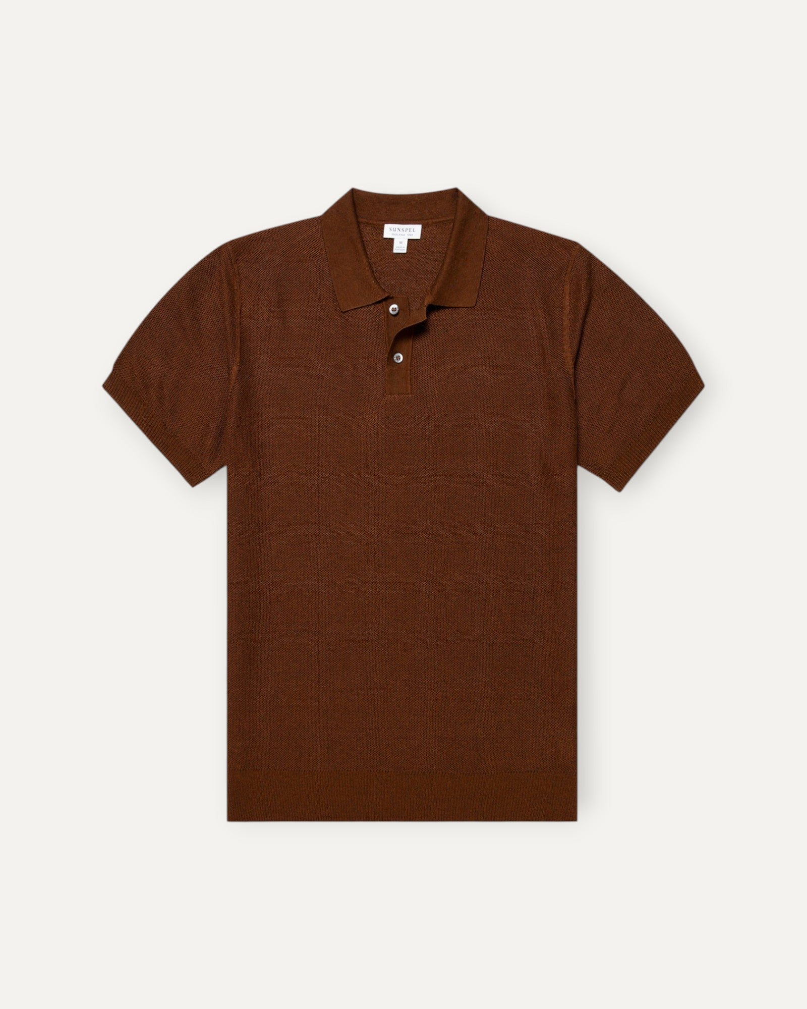 Linen Silk Honeycomb Polo Bronze