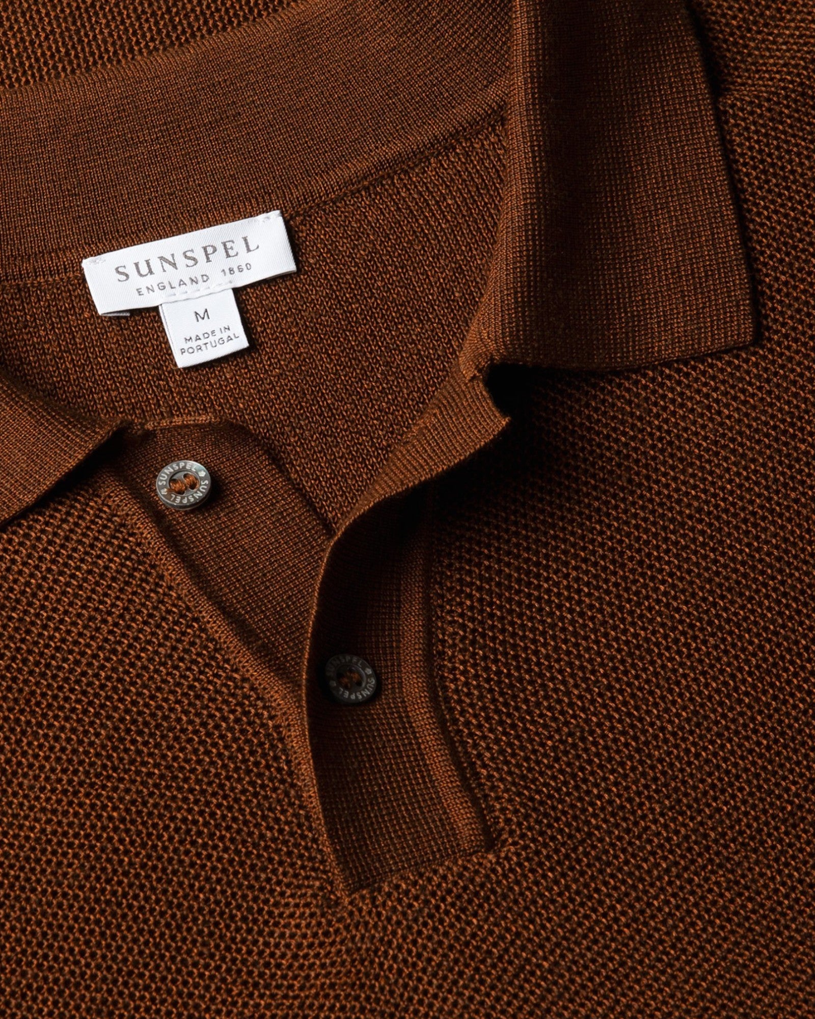 Linen Silk Honeycomb Polo Bronze