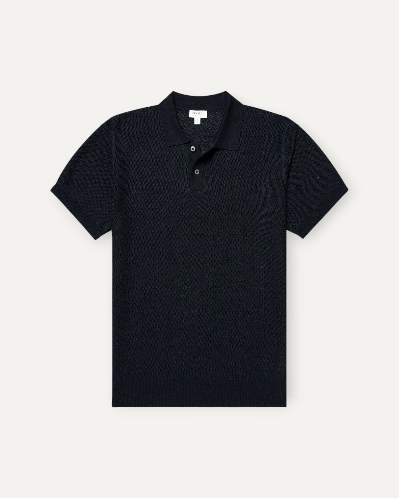 Linen Silk Honeycomb Polo Navy