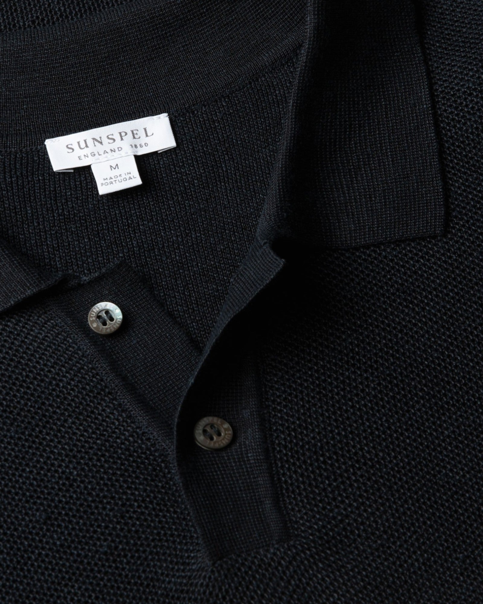 Linen Silk Honeycomb Polo Navy
