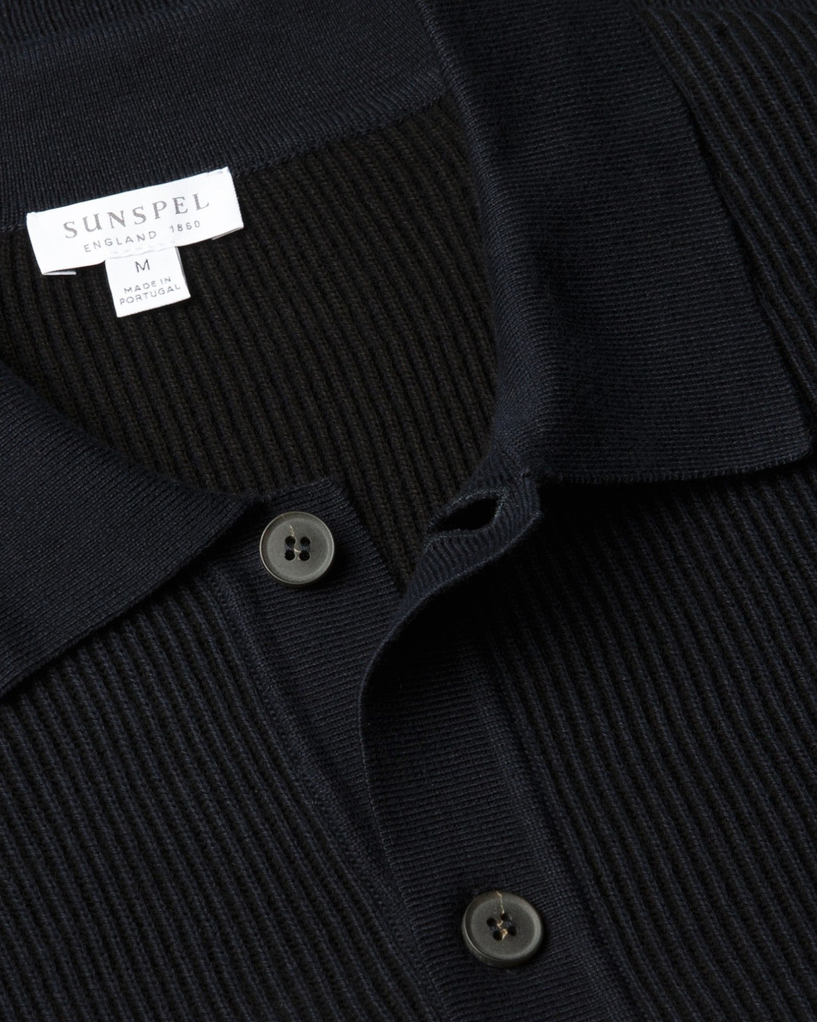 Contrast Rib Polo Shirt Navy