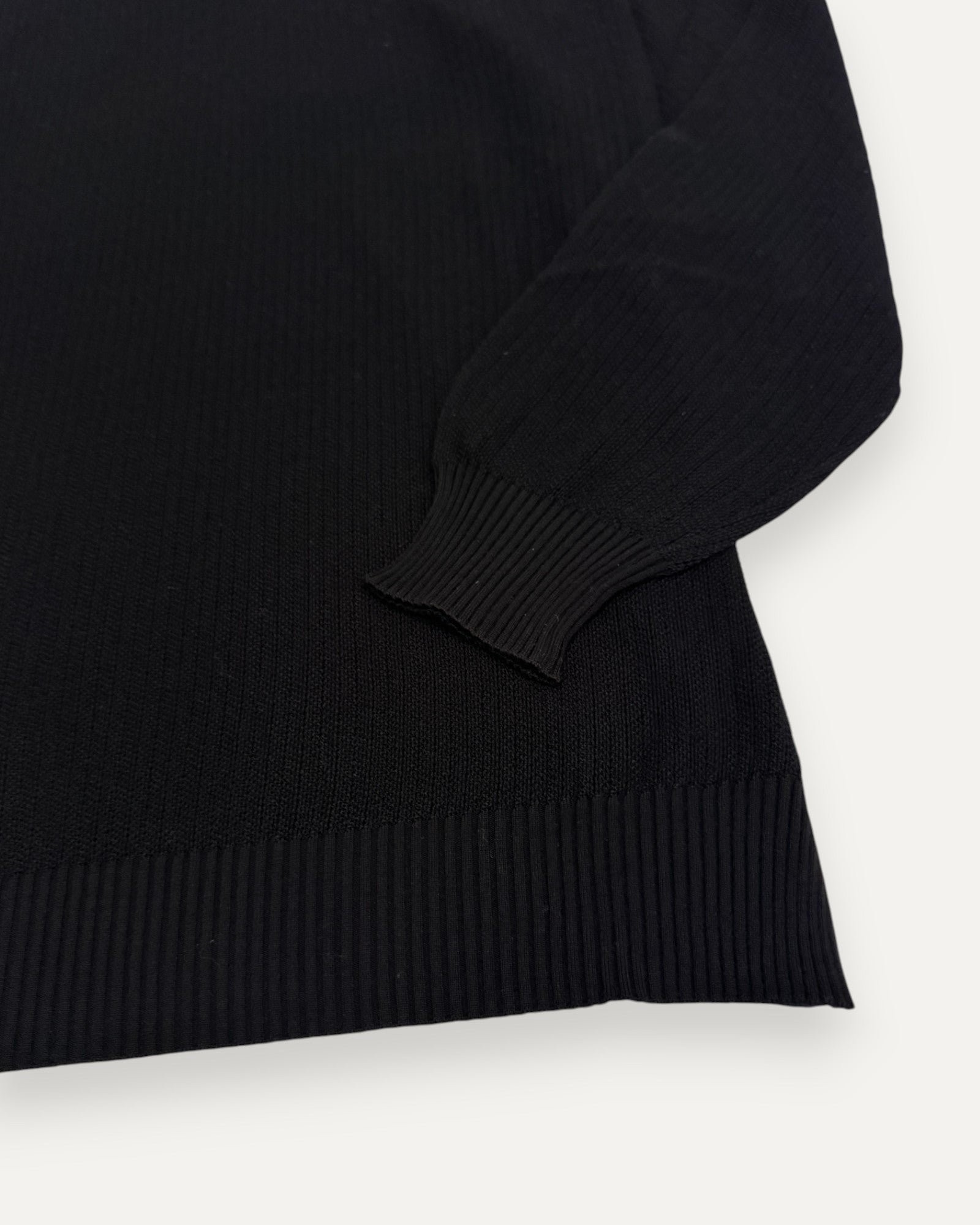 Ribbed Crew Neck Sweater Black