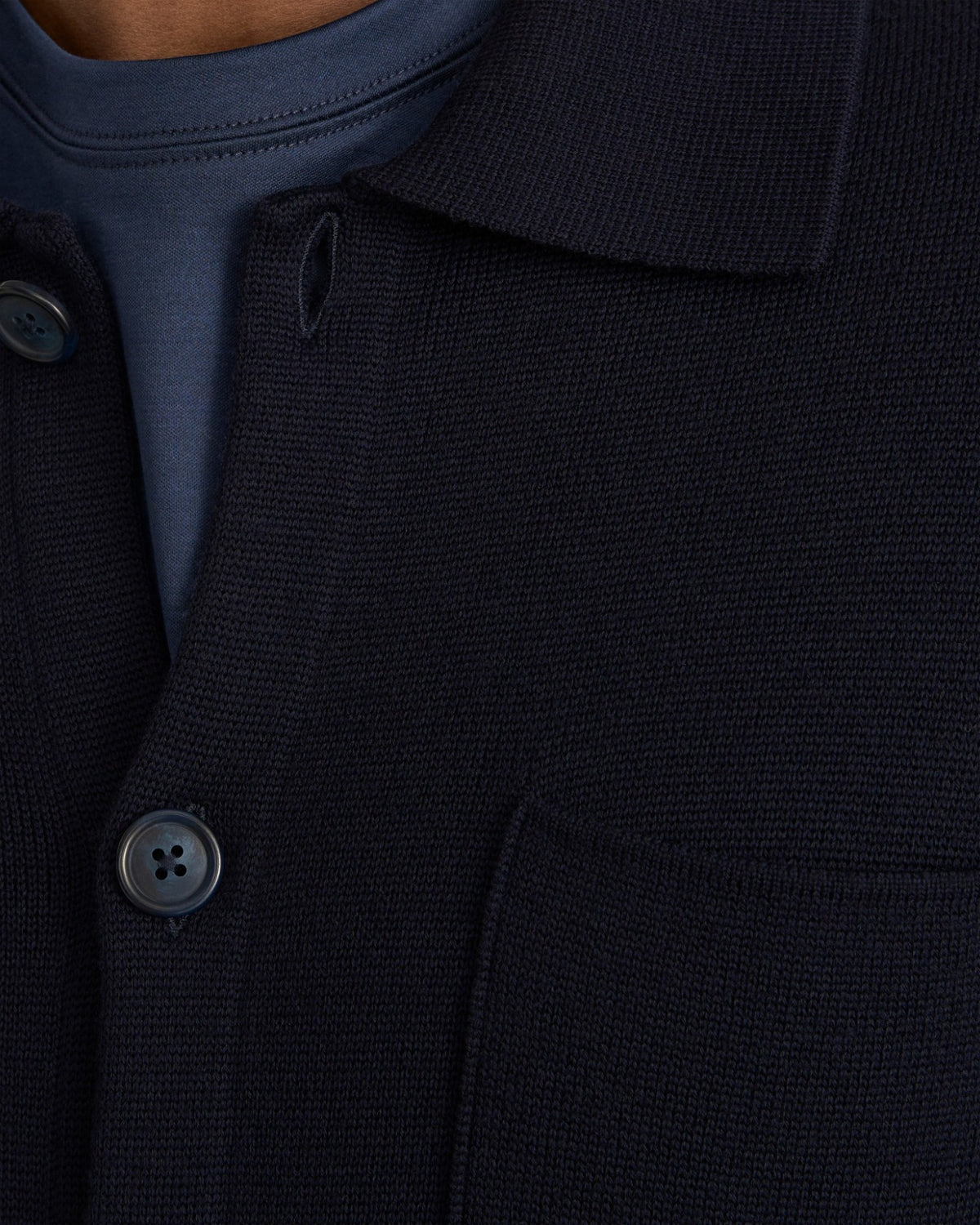 Merino Milano Knit Overshirt Dark Navy