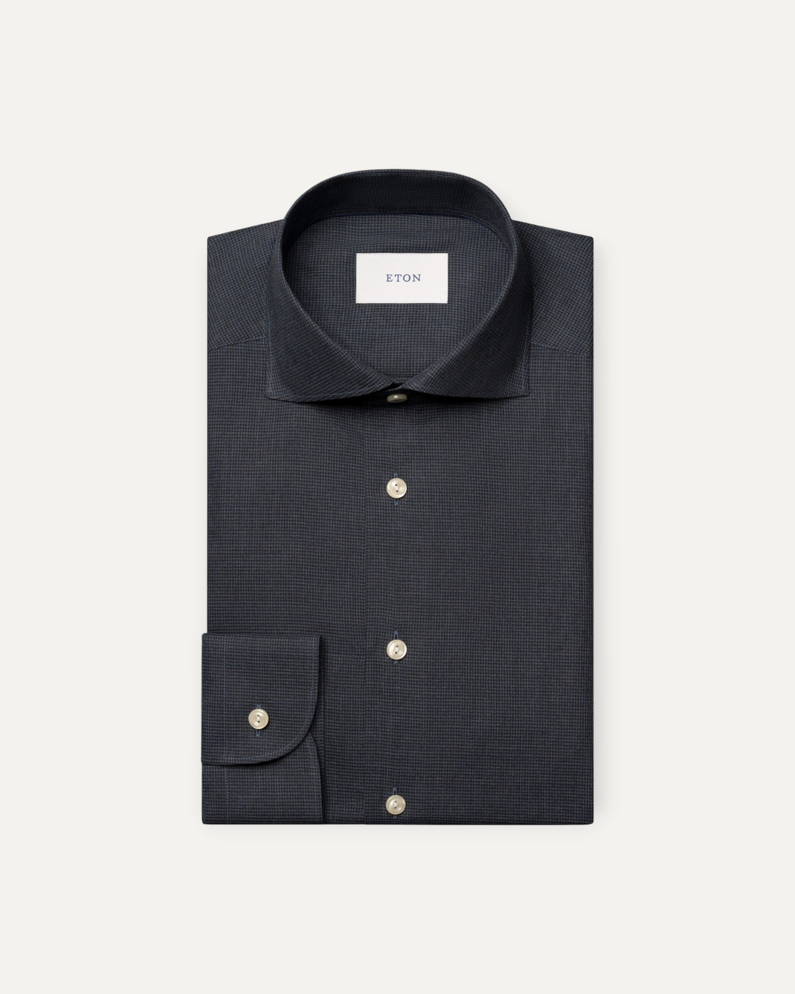 Micro Check Signature Flannel Slim Fit Shirt Navy