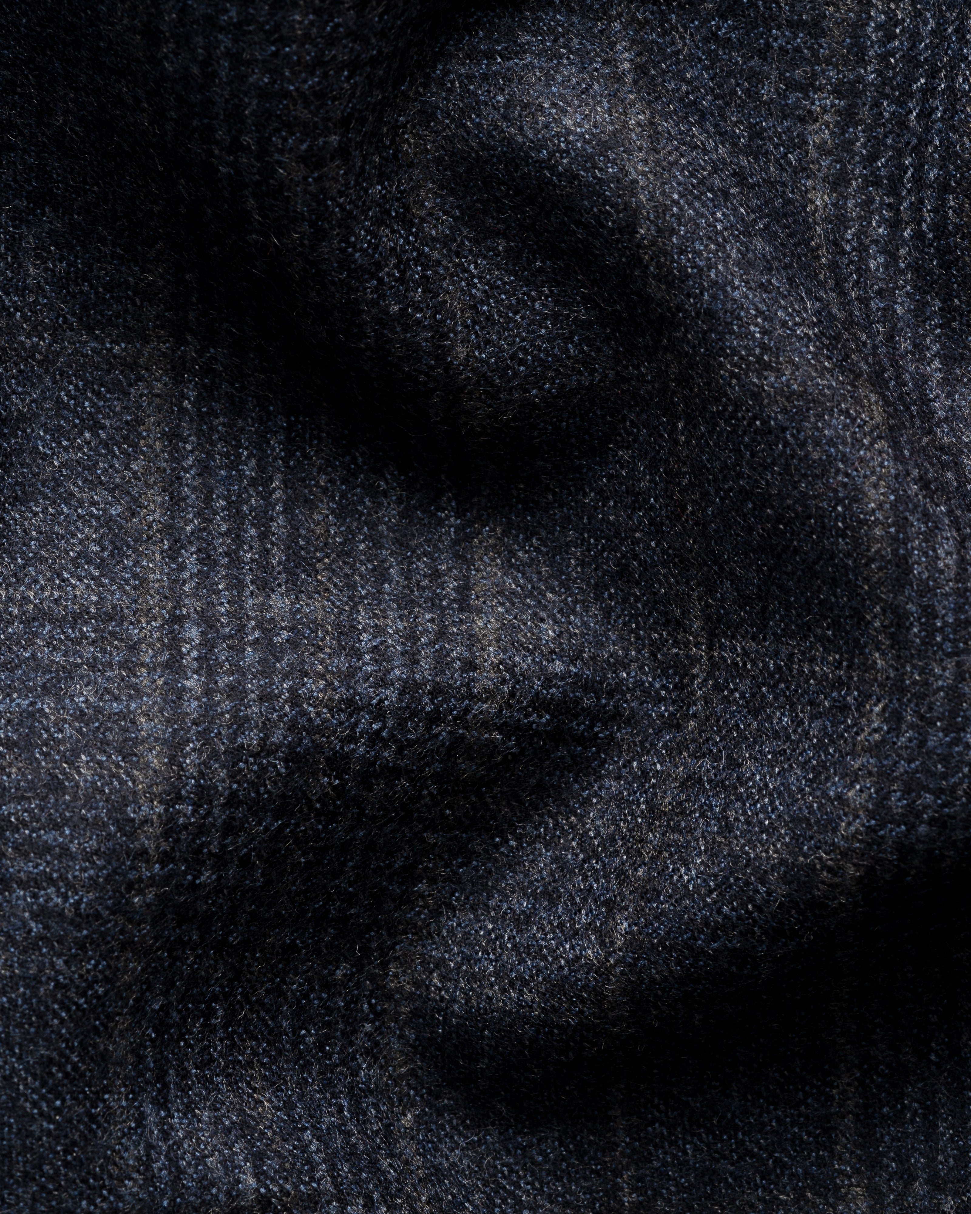 Wool Check Soft Jacket Navy
