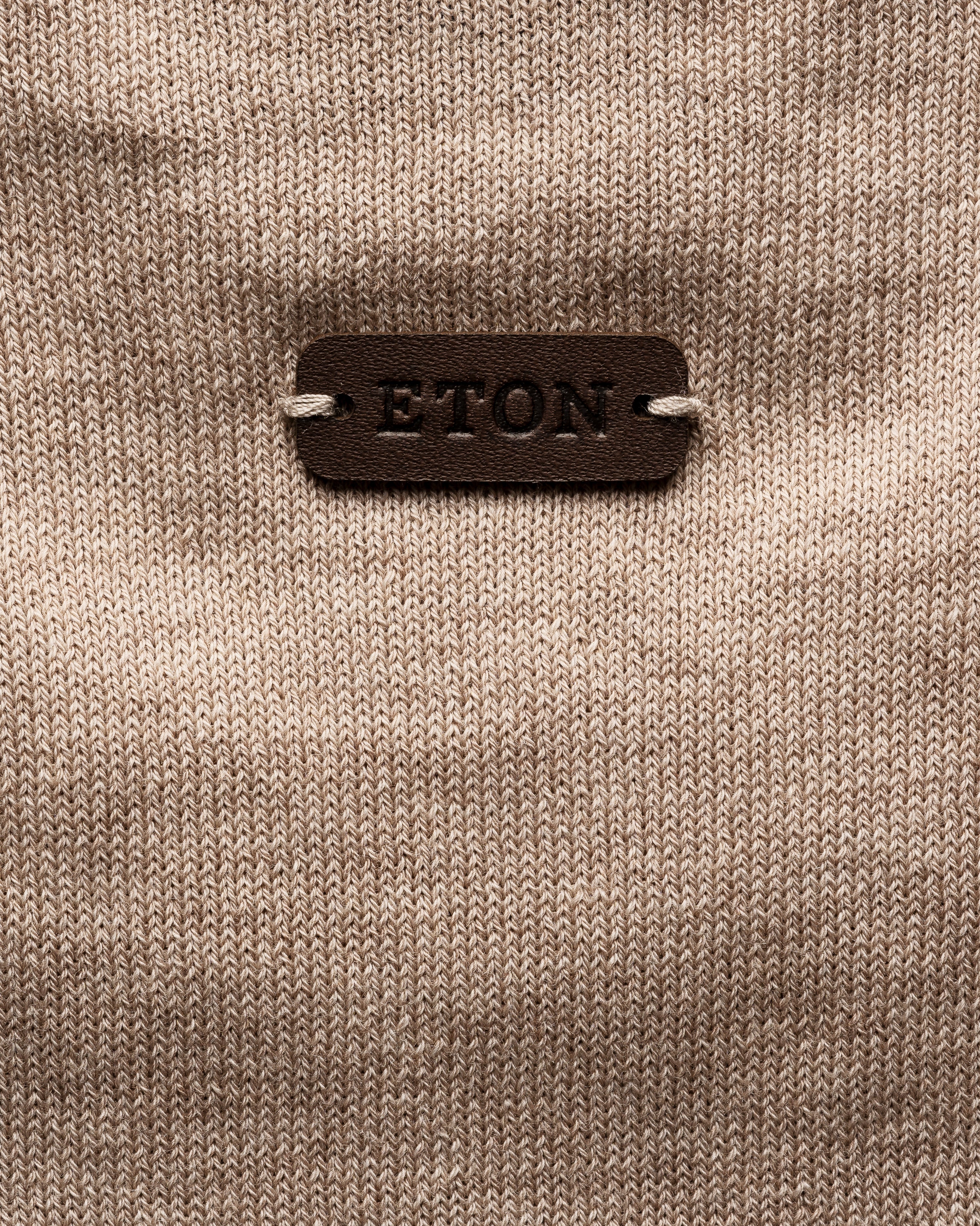 Crew Neck Knit T-Shirt Beige