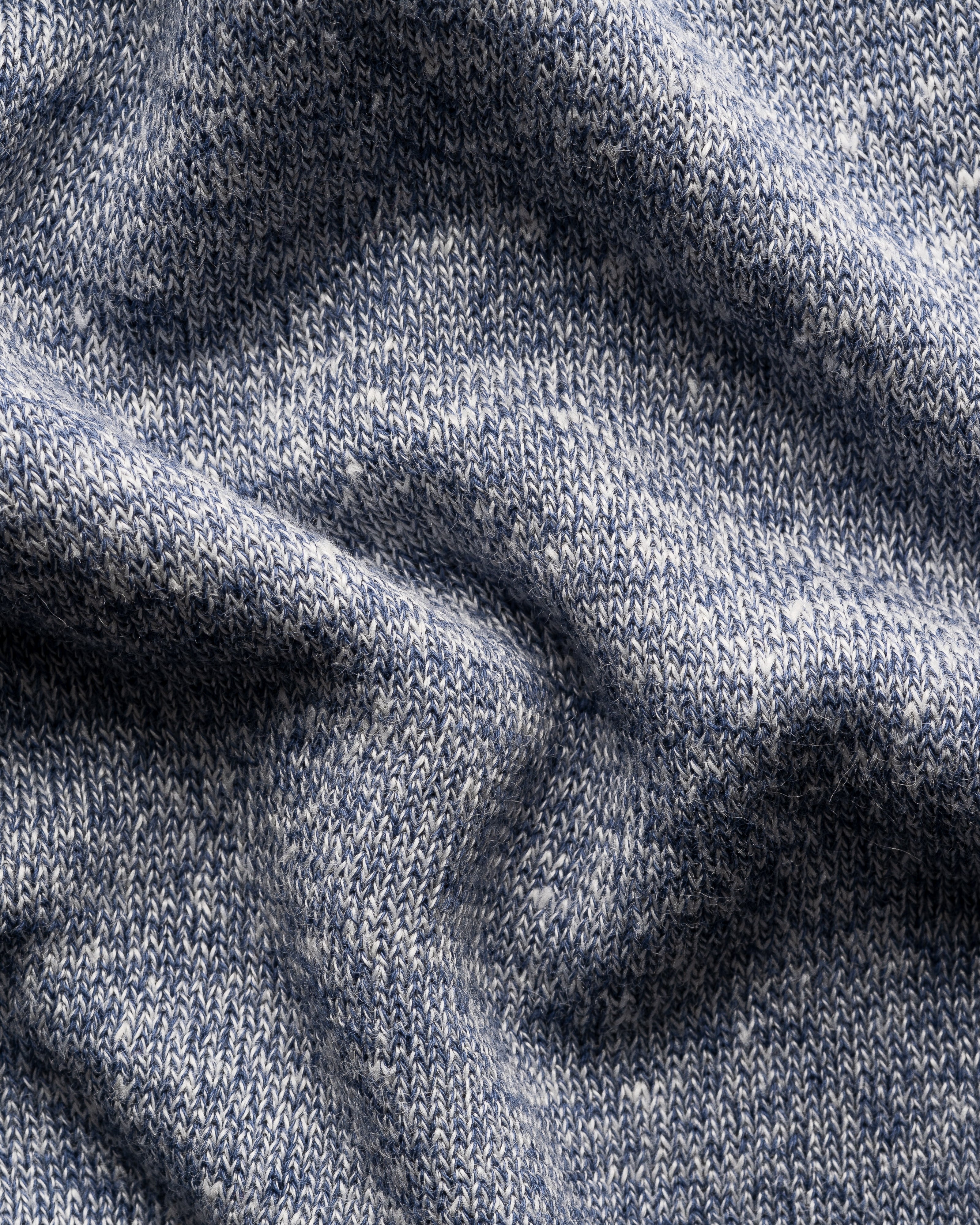 Cotton Linen Fine Knit Polo Dark Blue