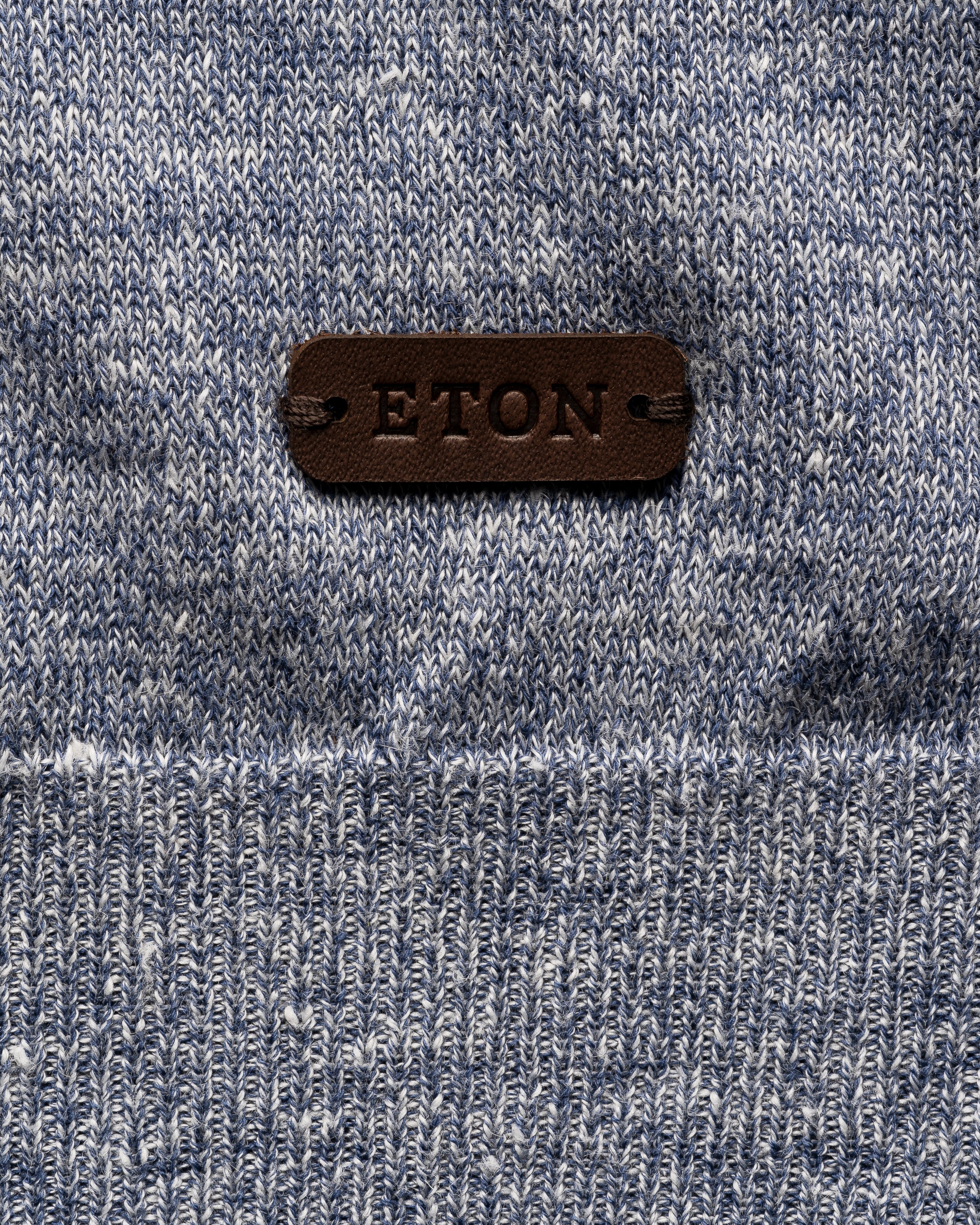 Cotton Linen Fine Knit Polo Dark Blue