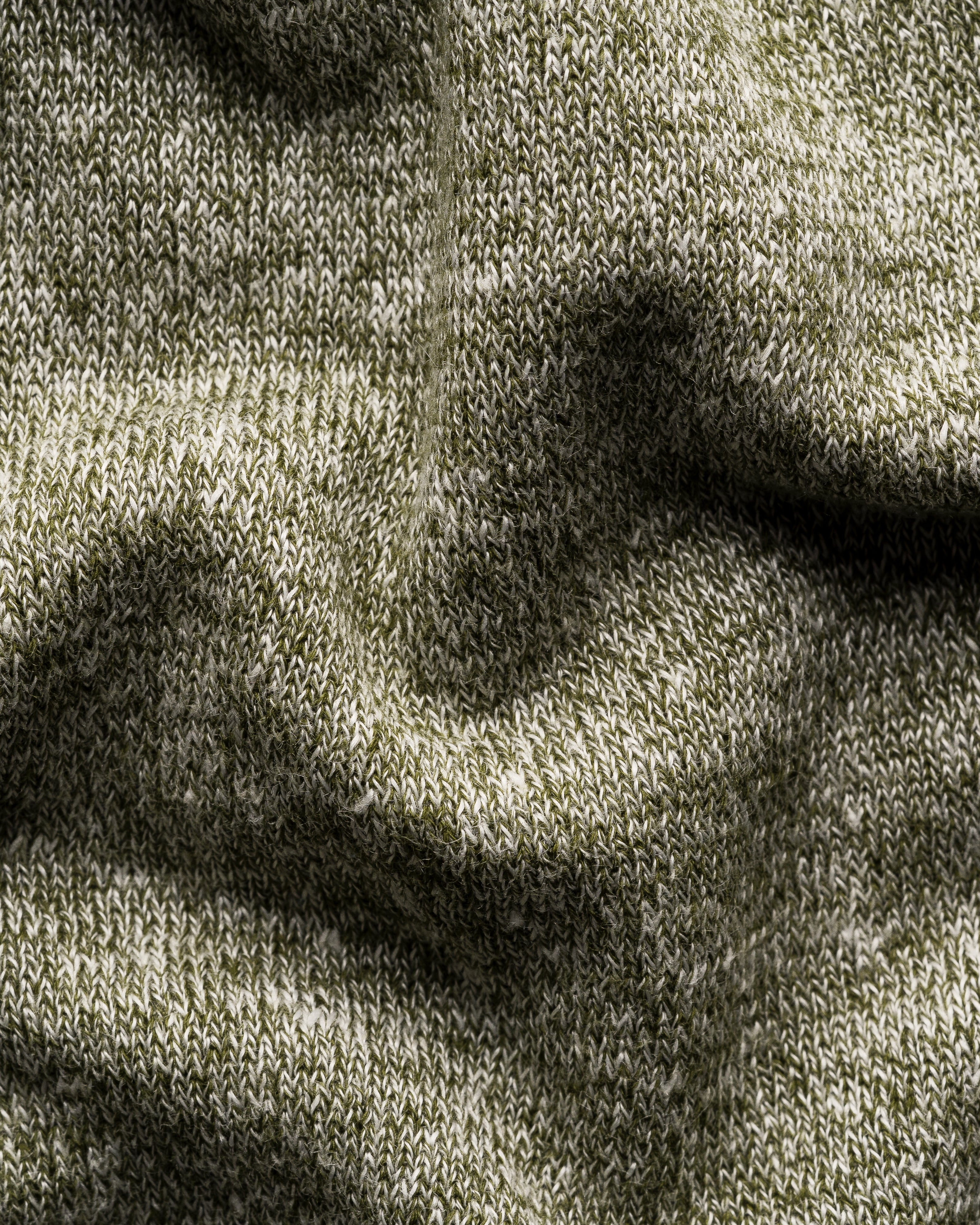 Cotton Linen Fine Knit Polo Mid Green