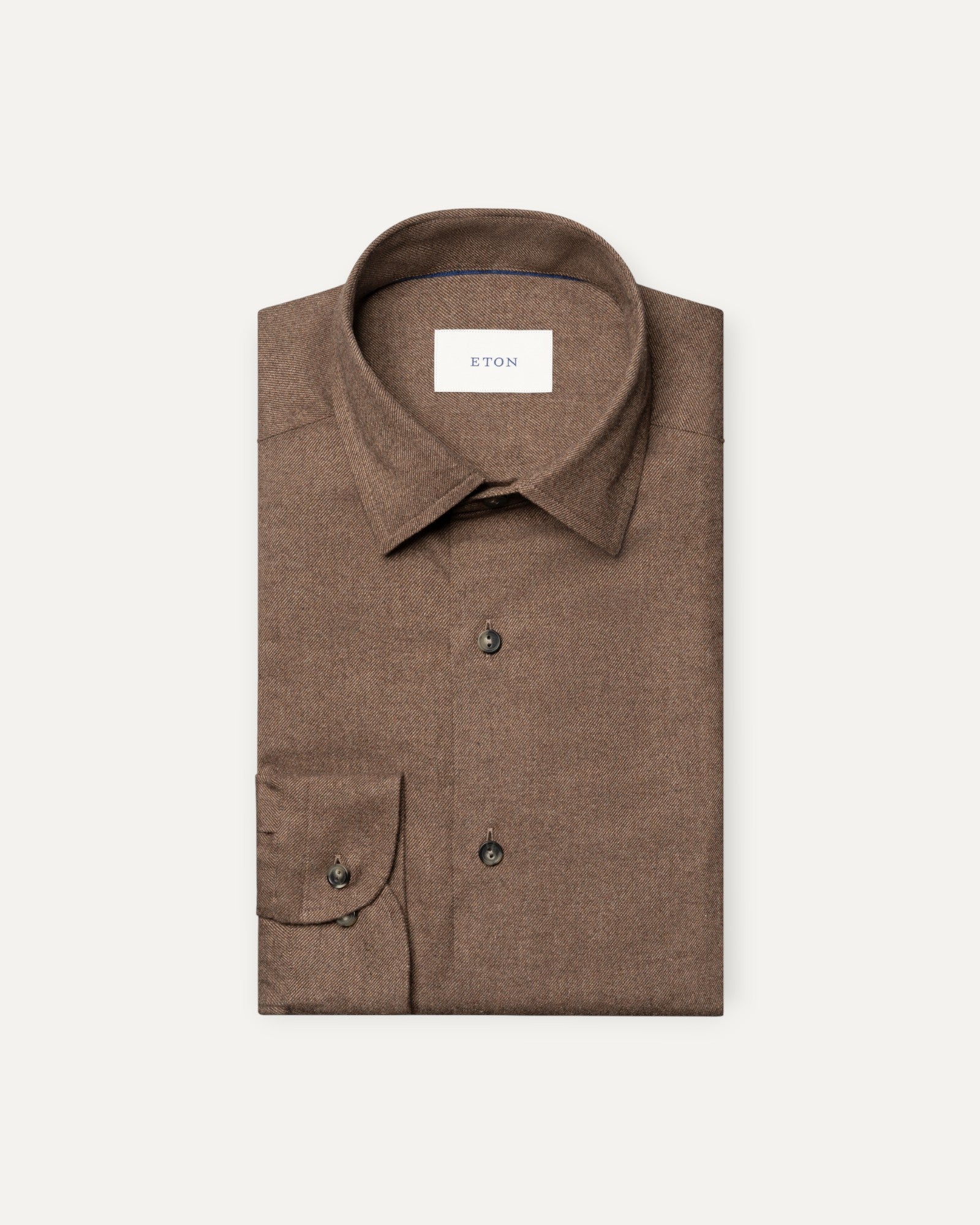 Solid Flannel Shirt Brown