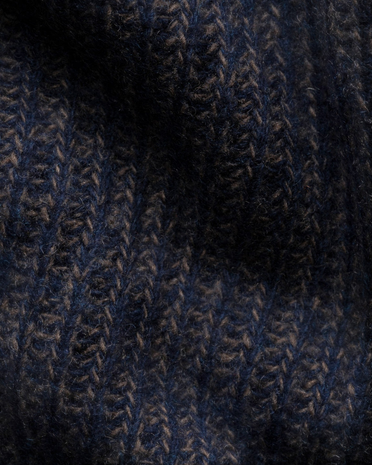 Wool Cashmere Mouline Crew Neck Jumper Navy
