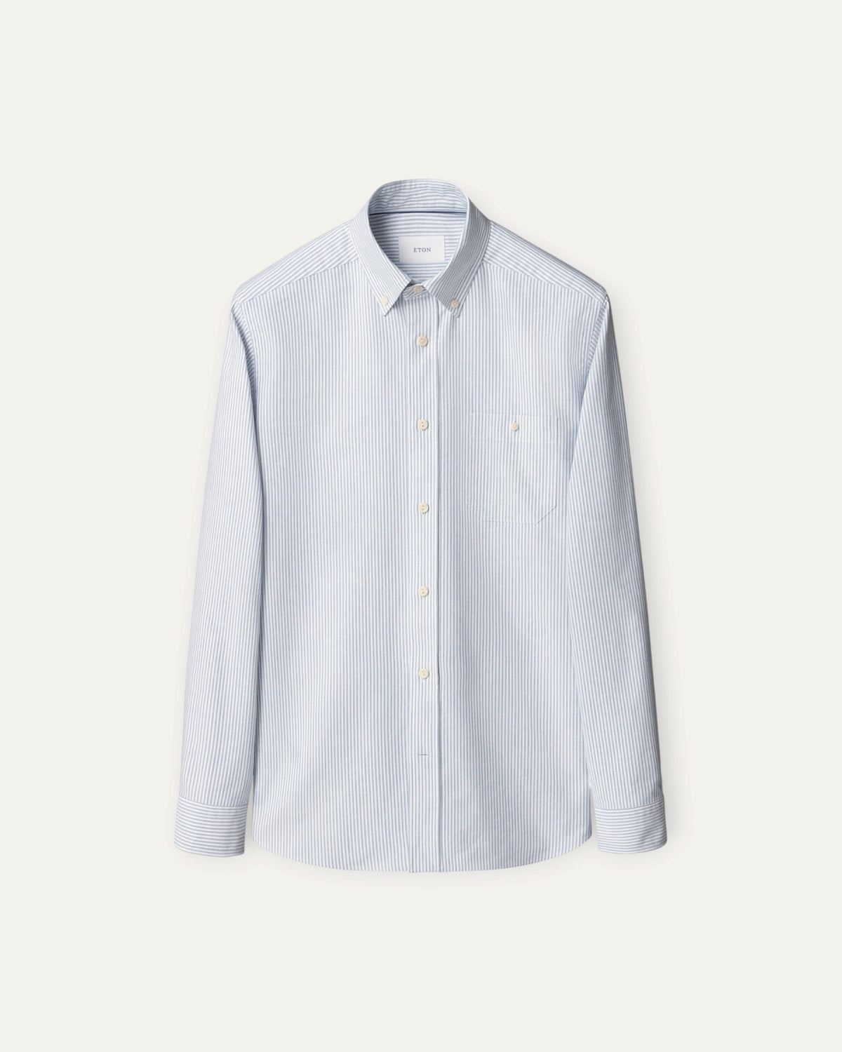 Casual Fit Button Down Collared Striped Oxford Shirt Blue